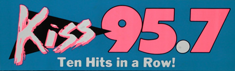 Kiss 95.7 bumper sticker from 1990