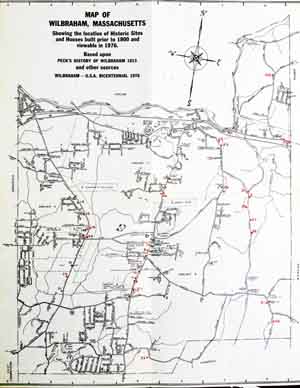 Wilbraham Bicentenial Map (Front)